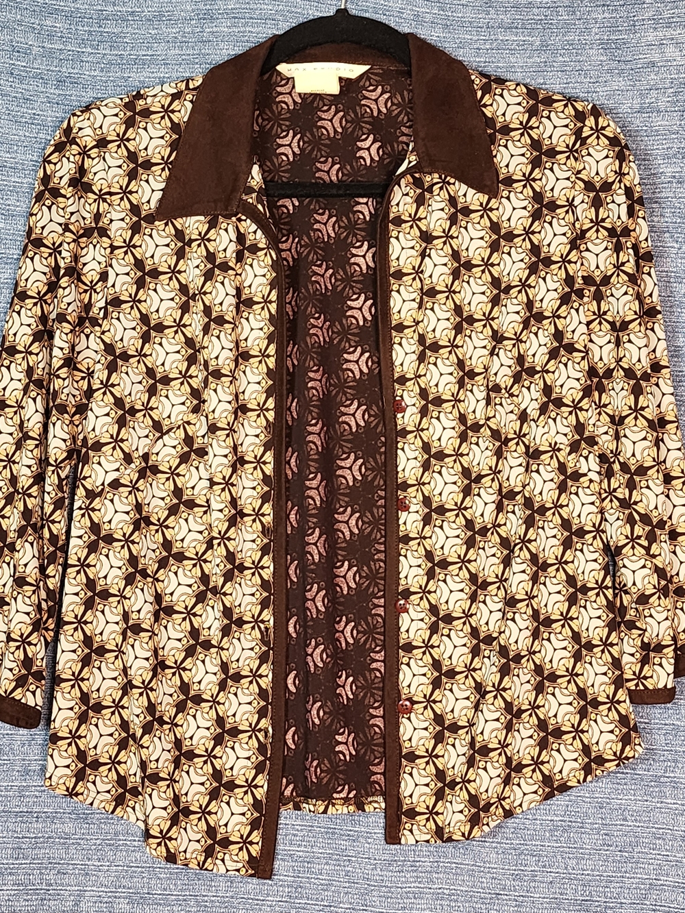 Max Studio Floral-Print Polyester Blouse